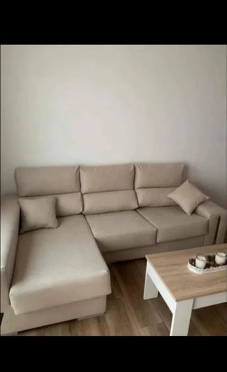 Sofá modular gris tela