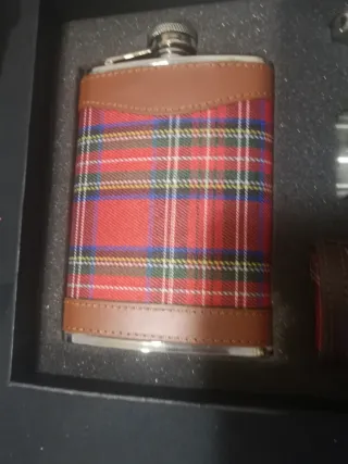Petaca Acero Inoxidable Cuadros Escoceses