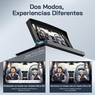 WOLFANG Espejo de Coche para Bebé HD 1080P Espejo