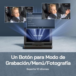 WOLFANG Espejo de Coche para Bebé HD 1080P Espejo