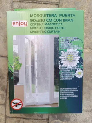 Mosquitera Puerta Blanca 90x210cm Iman