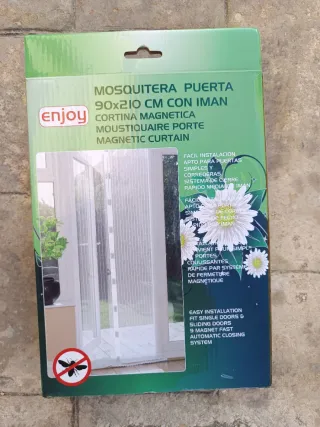 Mosquitera Puerta Blanca 90x210cm Iman