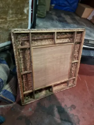 Espejo Marco Mimbre Cuadrado