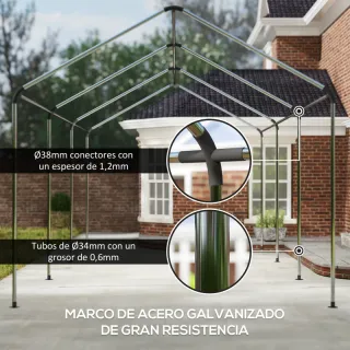 Garaje Exterior Coche 6x3m Verde