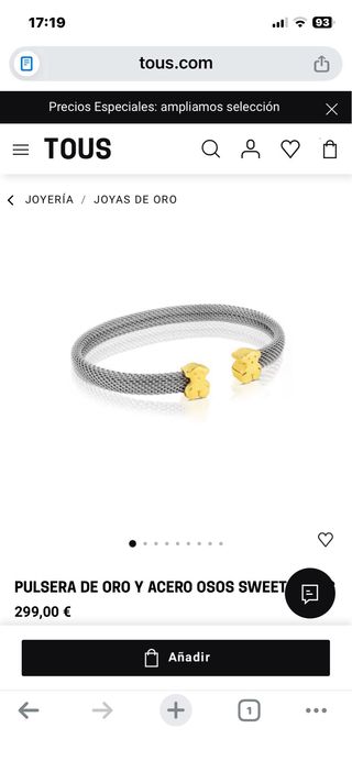 Pulsera Tous Acero y Oro