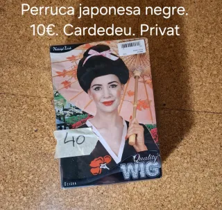 Peluca japonesa Natural Look negra