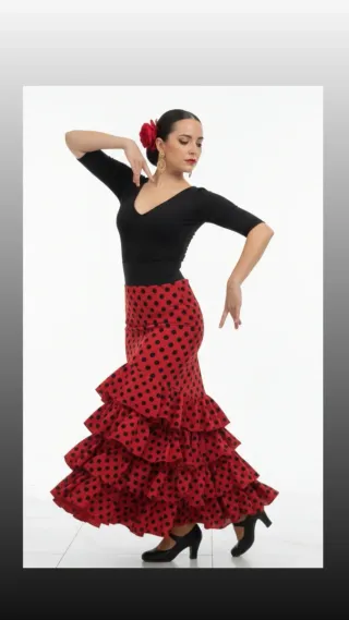 Falda Flamenco Lunares Rojo y Negro