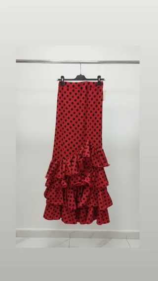 Falda Flamenco Lunares Rojo y Negro