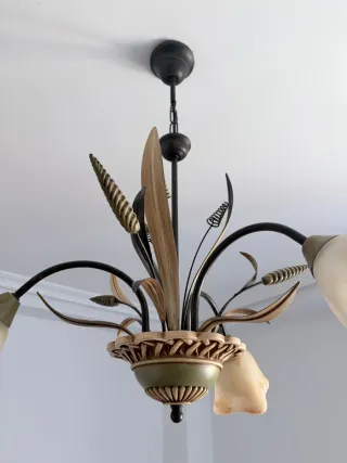 Lámpara de techo cristal y metal