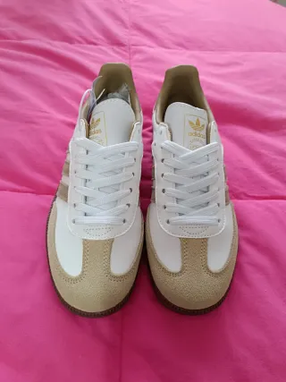 Tênis Adidas Samba Bege e Branco