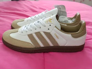Tênis Adidas Samba Bege e Branco