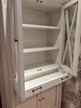 Mueble Vitrina Aparador Madera y Cristal