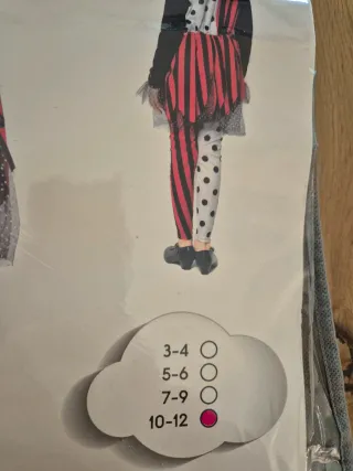 Disfraz de payaso infantil, usado una vez.