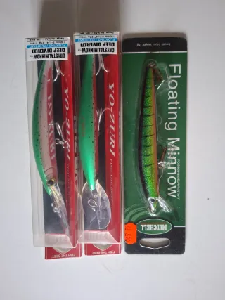 3 Curricanes Yo-Zuri Crystal Minnow Deep Diver