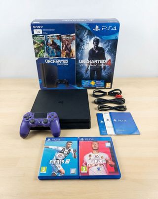 PlayStation 4 Slim 1TB Con caja 2 Juegos 1 Mando