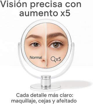 Espejo de Aumento x5 de 18,5x23,5cm - 7” Grande pa