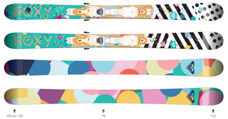 Esquís Roxy Bonbon 136 cm y bastones 105 cm