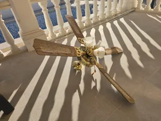 Ventilador de techo madera y metal