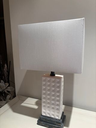 Dúo Lámparas Cerámica y Tela