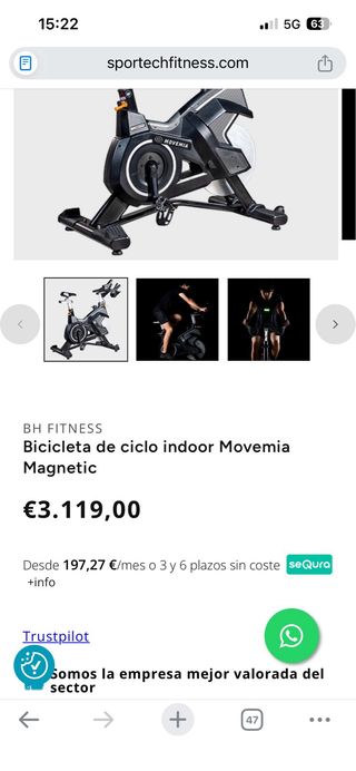 Bicicleta BH Movemia Ciclo Indoor Magnética