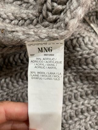 Cárdigan Oversize Lana Mango T M