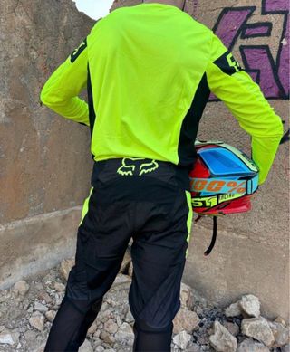 Traje Motocross Fox Negro/Neón