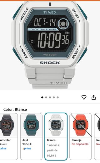 Reloj Timex Digital Blanco