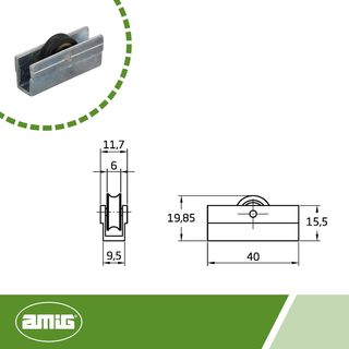 Amig - Rodamiento Ventana Corredera - Juego de 2 u