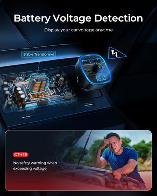 LENCENT Transmisor FM Bluetooth para Coche, Manos