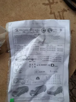 Soporte Enganche Remolque Peugeot Citroen Opel