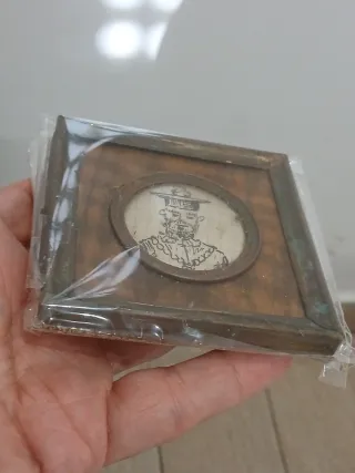 Cuadro antiguo retrato tinta miniatura