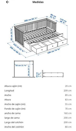 Diván Cama Ikea Hemnes Blanco