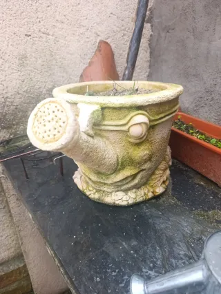 Maceta Regadera cemento, original.