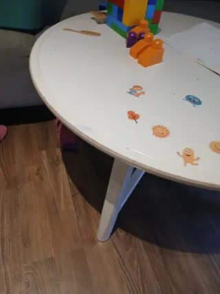 Mesa centro blanca Ikea madera