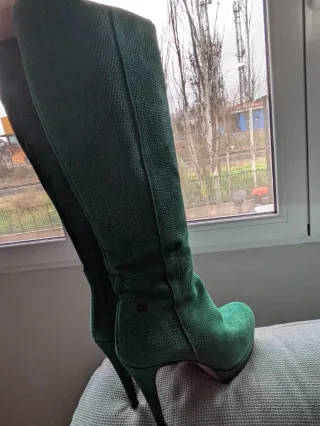 Botas altas piel tacón plataforma