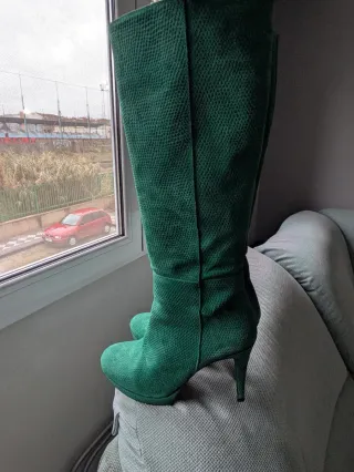 Botas altas piel tacón plataforma