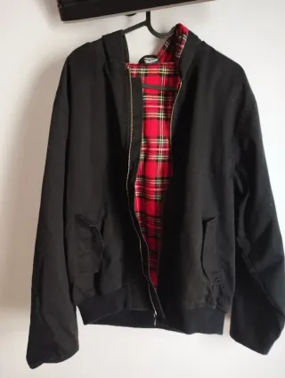 Chaqueta Brandit Negra con Forro Tartán