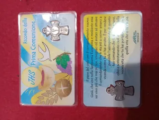 10 Card Ricordo Prima Comunione con Croce
