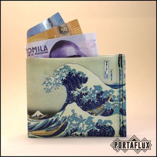 Portafoglio Slim Mollaflux La Grande Onda Hokusai