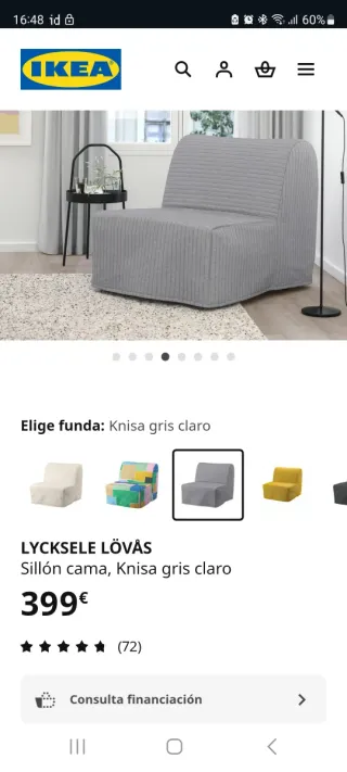 Sillón Cama Gris Ikea