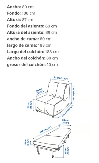 Sillón Cama Gris Ikea