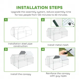 Gallinero metálico con cubierta impermeable