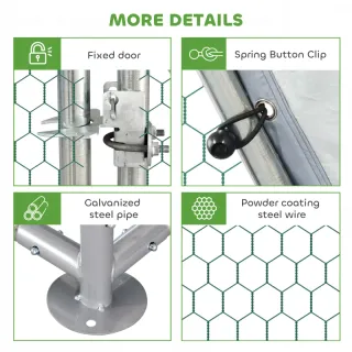 Gallinero metálico con cubierta impermeable