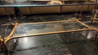 Conjunto Mesitas Bajas Salón Cristal y Metal