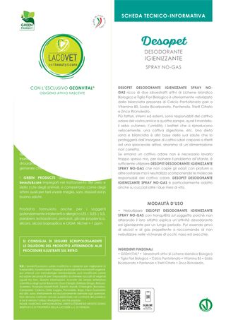 Desopet Deodorante Igienizzante Spray No-Gas