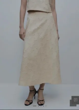 Falda Mango Blanca Talla L