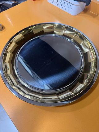 Bandeja ovalada con baño de oro