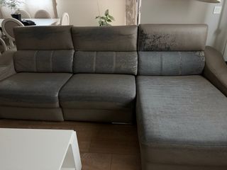 Sofá modular gris piel sintética  Ideal para tapiz