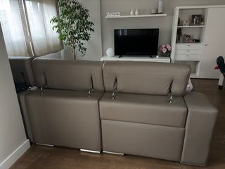 Sofá modular gris piel sintética  Ideal para tapiz