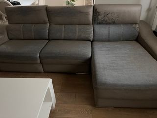 Sofá modular gris piel sintética  Ideal para tapiz